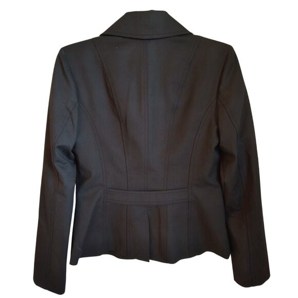 Cache Tailored Fit Blazer Women's Sz S Black Flap Pockets 3 Button Lined Jacket - Picture 7 of 16